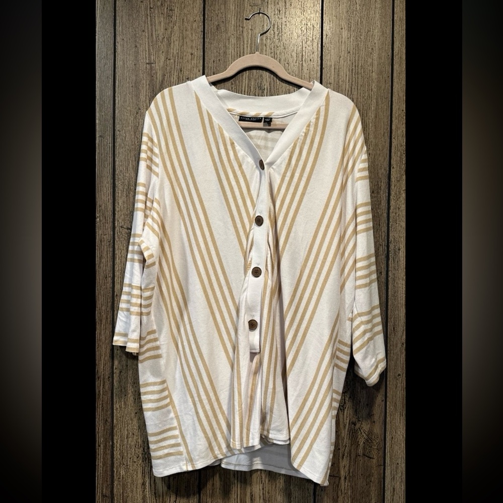 Susan Graver Weekend Striped Light Sweater Knit Cardigan